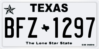 TX license plate BFZ1297