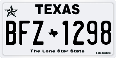 TX license plate BFZ1298