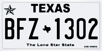 TX license plate BFZ1302