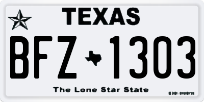 TX license plate BFZ1303