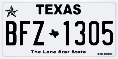 TX license plate BFZ1305