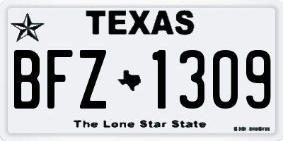 TX license plate BFZ1309