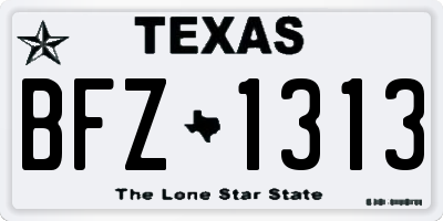 TX license plate BFZ1313