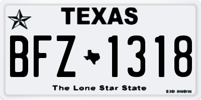 TX license plate BFZ1318