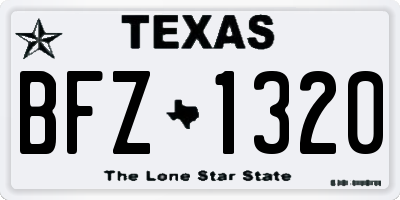 TX license plate BFZ1320