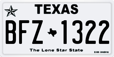 TX license plate BFZ1322