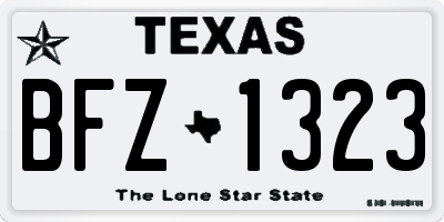 TX license plate BFZ1323