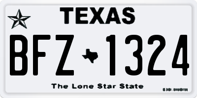 TX license plate BFZ1324