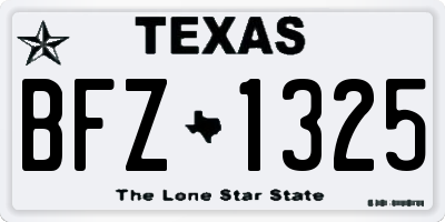 TX license plate BFZ1325