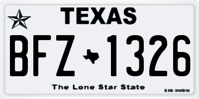 TX license plate BFZ1326