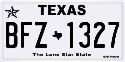 TX license plate BFZ1327