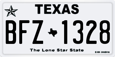TX license plate BFZ1328