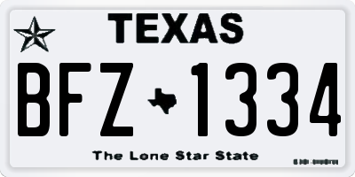 TX license plate BFZ1334
