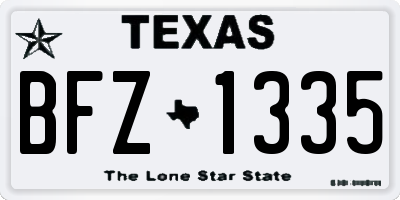 TX license plate BFZ1335