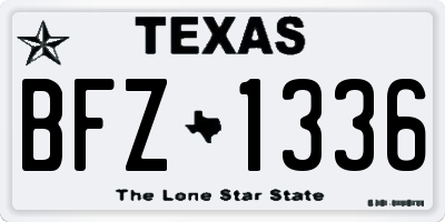 TX license plate BFZ1336