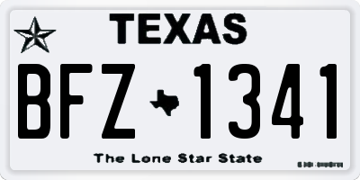 TX license plate BFZ1341