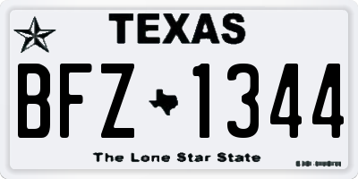 TX license plate BFZ1344