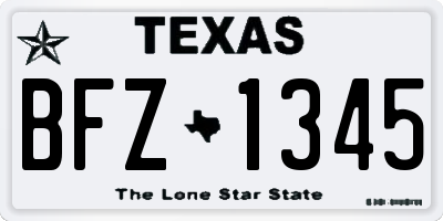 TX license plate BFZ1345
