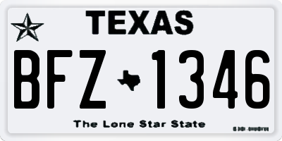 TX license plate BFZ1346