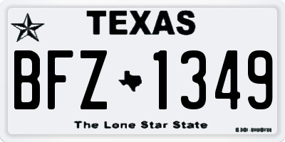 TX license plate BFZ1349