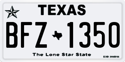 TX license plate BFZ1350