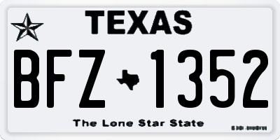 TX license plate BFZ1352