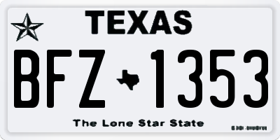 TX license plate BFZ1353