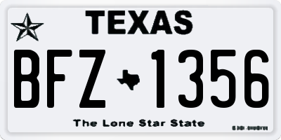 TX license plate BFZ1356