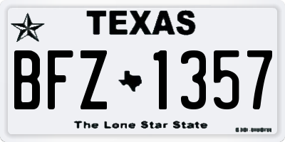 TX license plate BFZ1357