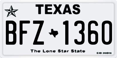 TX license plate BFZ1360