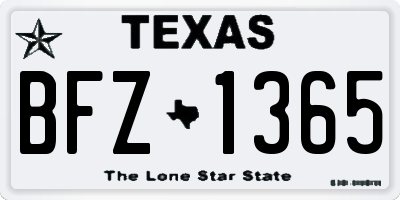 TX license plate BFZ1365