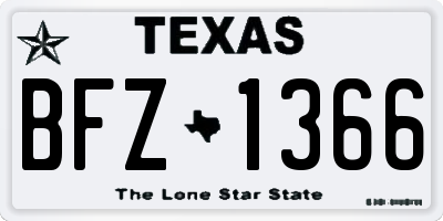 TX license plate BFZ1366
