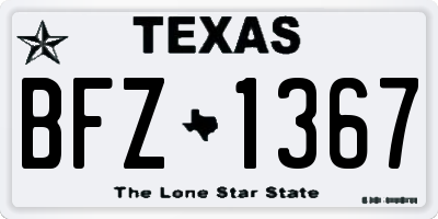 TX license plate BFZ1367