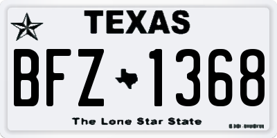 TX license plate BFZ1368