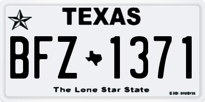 TX license plate BFZ1371