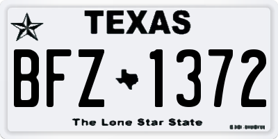 TX license plate BFZ1372