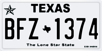 TX license plate BFZ1374