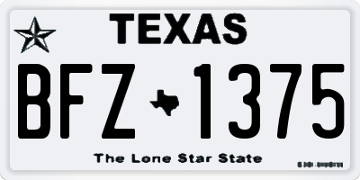 TX license plate BFZ1375