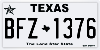 TX license plate BFZ1376