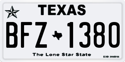 TX license plate BFZ1380