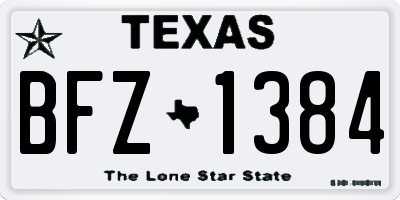 TX license plate BFZ1384