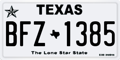 TX license plate BFZ1385