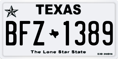 TX license plate BFZ1389