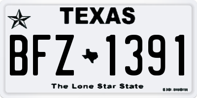 TX license plate BFZ1391