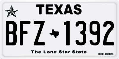 TX license plate BFZ1392