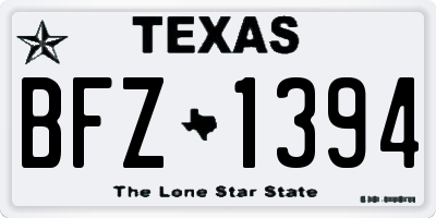 TX license plate BFZ1394