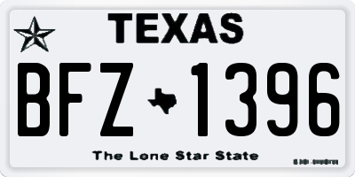 TX license plate BFZ1396
