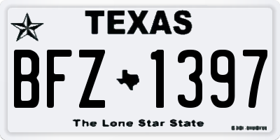 TX license plate BFZ1397