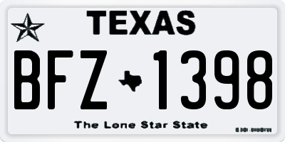 TX license plate BFZ1398
