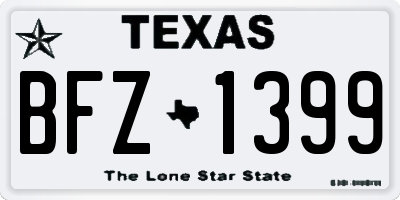 TX license plate BFZ1399